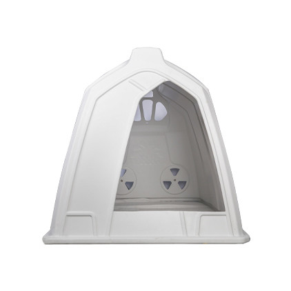 Plastic kalf hut met 220cm lengte 145cm breedte en 145cm hoogte 30kg gewicht in witte kleur en 1,5 jaar garantie