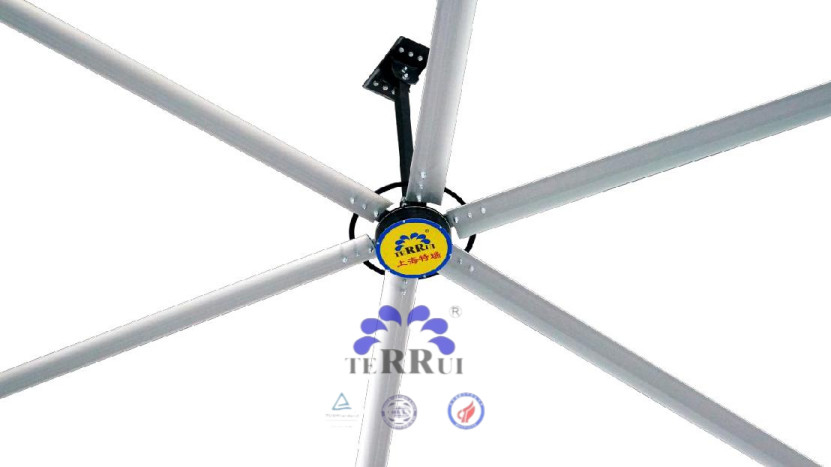 Industriële plafondventilator met 14300m3/min luchtstroom voor IP55 werkplaats en 6 stuks legering