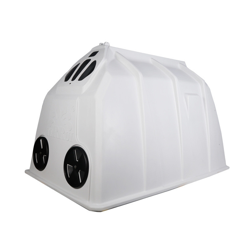 Plastic kalf hut met 220cm lengte 145cm breedte en 145cm hoogte 30kg gewicht in witte kleur en 1,5 jaar garantie