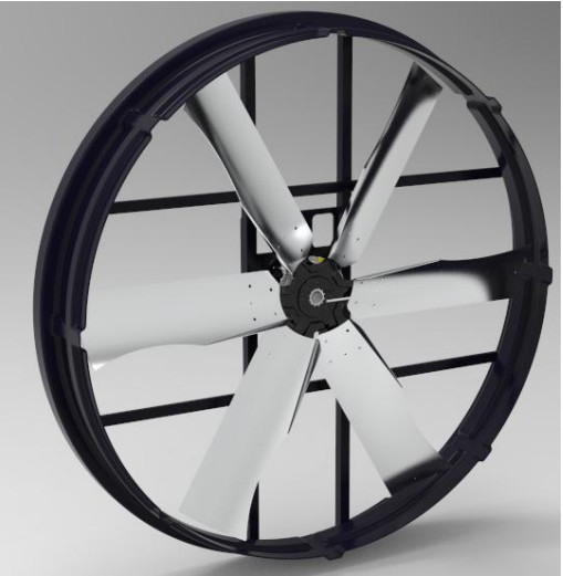 55''paneelventilator met industriële uitlaatgassen 72006m3/h luchtstroom 1200W vermogen laag geluidsniveau en brede toepassing