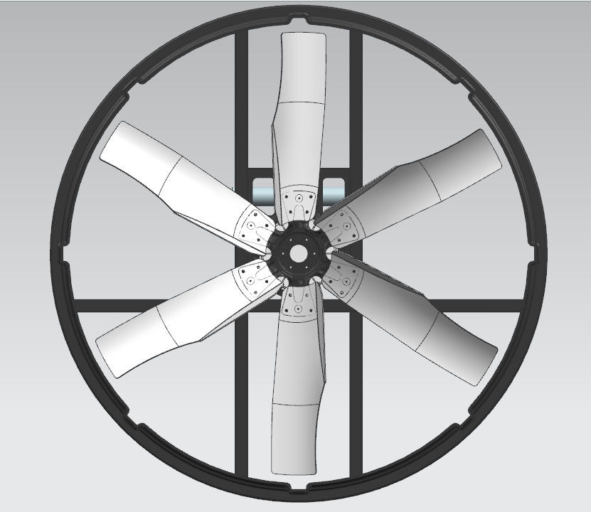 sterkte Dubbele laag PE Frame Material Vliegtuigventilator 444r/min Rotatiesnelheid voor een optimale luchtstroom