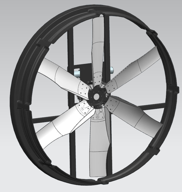 IP55 Beschermingsniveau Industrieel ventilator met 6 stuks legeringsbladmateriaal voor langdurige koelprestaties